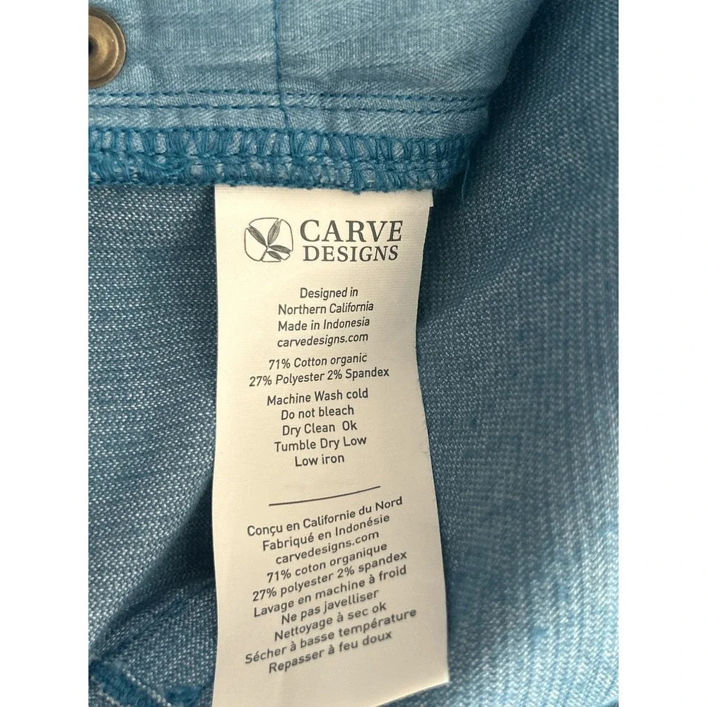 Carve Designs Oahu Teal Blue Corduroy Frayed Hem Shorts High Rise Size 10